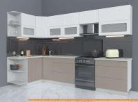 Кухня Интерлиния Мила Матте 1.5x3.2 Б левая (белый/луна/опал светлый) картинка