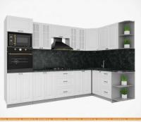 Кухня Интерлиния Мила Деко 1.68x3.0 правая (белый-белый-кастилло темный) картинка