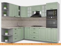 Кухня Интерлиния Мила Деко 1.88x2.6 правая (мята-мята-травертин серый) картинка