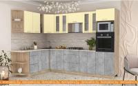 Кухня Интерлиния Мила 1.88x3.0 левая (ваниль-бетон-травертин) картинка