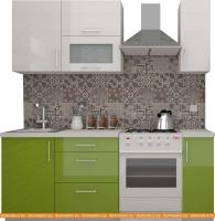 Кухня ВерсоМебель ВерсоЛайн 8-1.4 (белый 001/лайм яркий 02) картинка