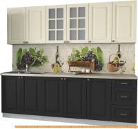 Кухня Интерлиния Мила Деко 2.4 А (пепел/слоновая кость/травертин серый) картинка