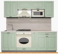 Кухня Интерлиния Мила Деко 2.2 (мята-мята-травертин серый) картинка