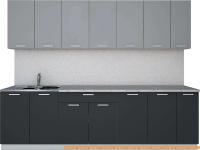 Кухня Интерлиния Мила Лайт 2.7 (серебристый/антрацит) картинка