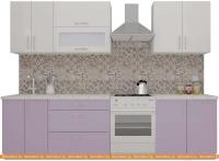 Кухня ВерсоМебель ВерсоЛайн 8-2.2 (белый 001/вереск 010) картинка