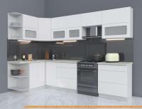 Кухня Интерлиния Мила Матте 1.5x3.0 Б левая (белый/белый/опал светлый) картинка