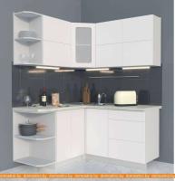 Кухня Интерлиния Мила Матте 1.5x1.6 А правая (белый-белый-опал светлый) картинка