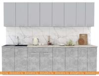 Кухня Интерлиния Мила Лайт 3.0 (серебристый-бетон-бискайская сосна) картинка