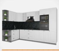 Кухня Интерлиния Мила Деко 1.68x3.2 правая (белый-луна-травертин серый) картинка