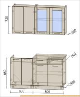 Кухня Интерлиния Мила 14-60 (антрацит/серебро) картинка
