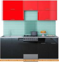 Кухня Интерлиния Мила Gloss 50-20 (красный/черный) картинка