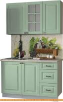 Кухня Интерлиния Мила Деко 1.3 Б (мята/травертин серый) картинка