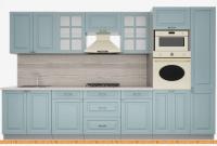 Кухня Интерлиния Мила Деко 3.4 (океан-океан-травертин серый) картинка