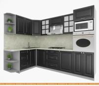 Кухня Интерлиния Мила Деко 1.68x2.8 левая (пепел-пепел-опал светлый) картинка