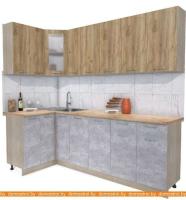 Кухня Интерлиния Мила 12x25 (дуб золотой-бетон-дуб бунратти) картинка