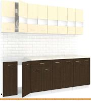 Кухня Кортекс-мебель Корнелия Экстра 2.3м (венге светлый/венге/королевский опал) картинка