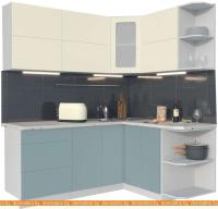 Кухня Интерлиния Мила Матте 1.5x1.9 А правая (слоновая кость-океан-опал светлый) картинка