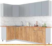 Кухня Интерлиния Мила Лайт 1.2x2.6 (серебристый-дуб золотой-дуб бунратти) картинка