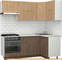 Кухня S-Company Клео крафт 1.2x2.0 правая (гикори темный/гикори натуральный) картинка