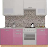 Кухня ВерсоМебель ЭкоЛайт-6 2.2 (белый/розовый) картинка
