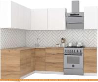 Кухня Интермебель Микс Топ-27 1.9x1.72м левая (белый премиум-дуб крафт зол-венато) картинка
