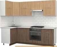 Кухня S-Company Клео крафт 1.2x2.5 левая (гикори темный/гикори натуральный) картинка