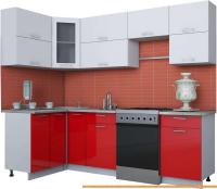 Кухня Интерлиния Мила Gloss 60-12x25 (белый/красный глянец) картинка