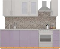 Кухня ВерсоМебель ВерсоЛайн 3-1.9 (белый 001/вереск 010) картинка