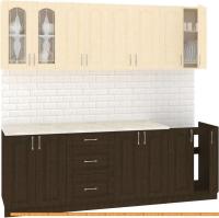 Кухня Кортекс-мебель Корнелия Ретро 2.3м (венге светлый/венге/мадрид) картинка