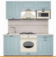 Кухня Интерлиния Мила Деко 1.8 (океан-океан-травертин серый) картинка