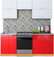 Кухня Интерлиния Мила Gloss 60-20 (белый/красный) картинка