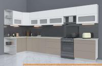 Кухня Интерлиния Мила Матте 1.5x4.0 Б левая (белый/луна/опал светлый) картинка