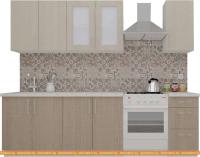 Кухня ВерсоМебель ВерсоЛайн 5-2.0 (крослайн латте/крослайн карамель) картинка