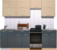 Кухня Интерлиния Мила Gloss 50-23 (ваниль/асфальт глянец) картинка