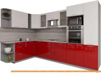 Кухня Интерлиния Мила Gloss 1.88x3.2 левая (белый-красный) картинка