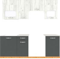 Кухня ВерсоМебель Эко-5 2.0 (дуб крафт белый/антрацит) картинка