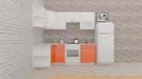 Кухня ВерсоМебель ЭкоЛайт-6 1.2x2.2 правая (белый/яркий оранжевый) картинка