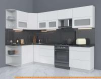 Кухня Интерлиния Мила Матте 1.5x2.9 Б левая (белый/белый/кастилло темный) картинка