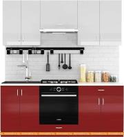 Кухня Сивирин-Компани Клео глосс 1.9 (бургундский глянец\белый глянец) картинка