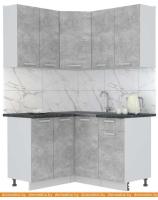 Кухня Интерлиния Мила Лайт 1.2x1.4 (бетон-бетон-кастилло темный) картинка