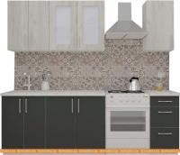 Кухня ВерсоМебель ВерсоЛайн 1-1.8 (дуб крафт белый/антрацит) картинка