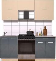 Кухня Интерлиния Мила Gloss 60-19 (ваниль/асфальт глянец) картинка