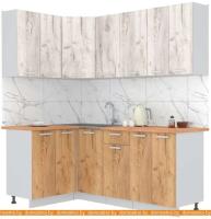 Кухня Интерлиния Мила Лайт 1.2x2.0 (дуб белый-дуб золотой-дуб бунратти) картинка