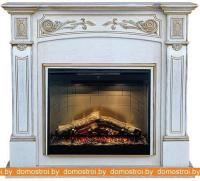 Комплект камина Smolcom Turin MB/JUP/SYM26 с implex Symphony 26 (белый дуб, золото) картинка