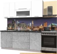 Кухня Интерлиния Мила Пластик 1.1 В (мрамор глянец/белый глянец/кастилло темн.) картинка