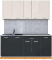 Кухня Интерлиния Мила Лайт 1.8 (вудлайн кремовый-антрацит-бискайская сосна) картинка