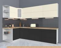 Кухня Интерлиния Мила Матте 1.5x2.9 А левая (слоновая кость/пепел/травертин с.) картинка