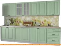 Кухня Интерлиния Мила Деко 3.0 А (мята/травертин серый) картинка