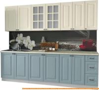 Кухня Интерлиния Мила Деко 2.5 А (слоновая кость/океан/опал светлый) картинка