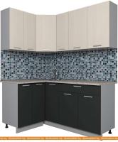 Кухня Интерлиния Мила Лайт 1.2x1.7 (вудлайн кремовый-антрацит-бискайская сосна) картинка